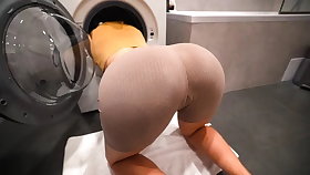 Nipper fucked Step-Mom while shes inside of Washing Machine